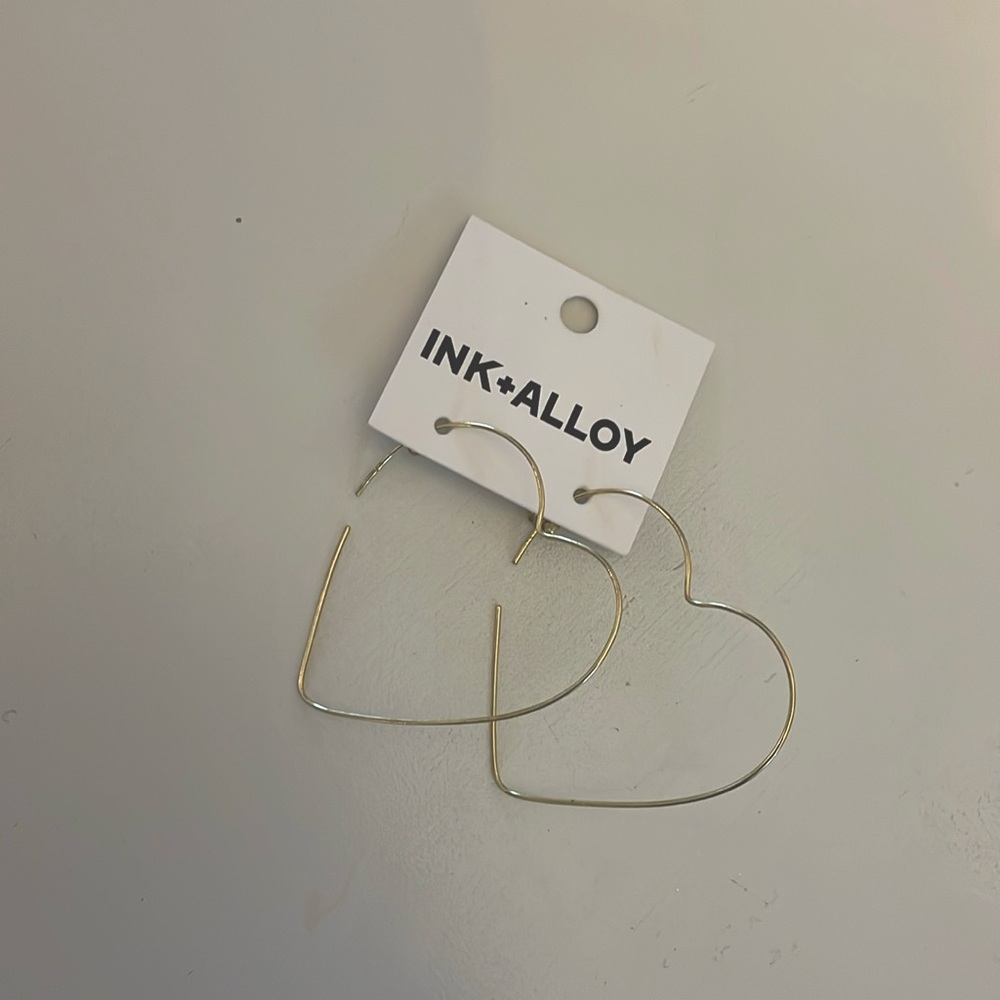 Ink + Alloy Gold Heart Hoop Earrings